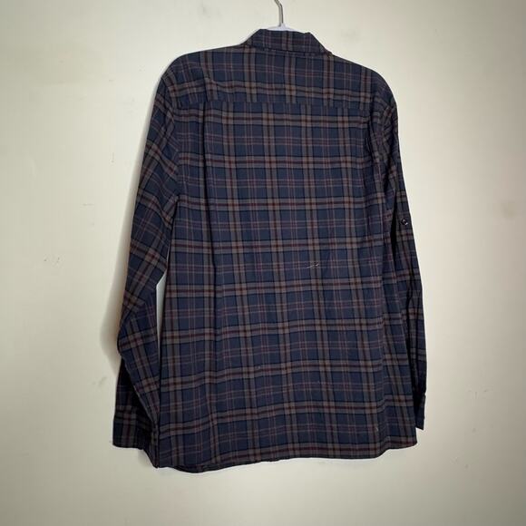 Alesbury Long Sleeve Button Up Flannel Shirt Blue Plaid Cotton Men’s Large NWOT - Picture 5 of 9